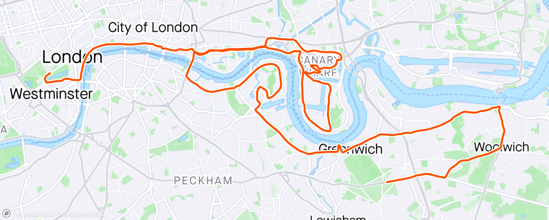 Map of the activity, London Marathon - 2:26:15