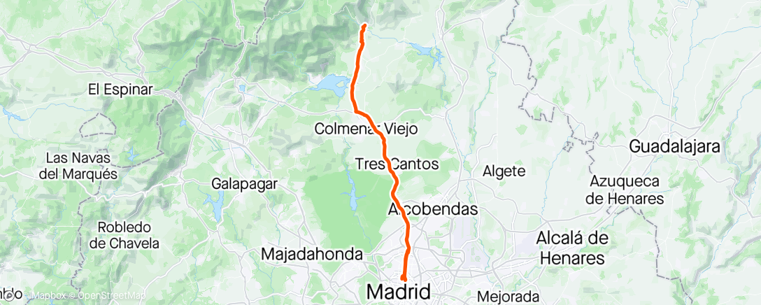 Map of the activity, 100k free solo 30kph