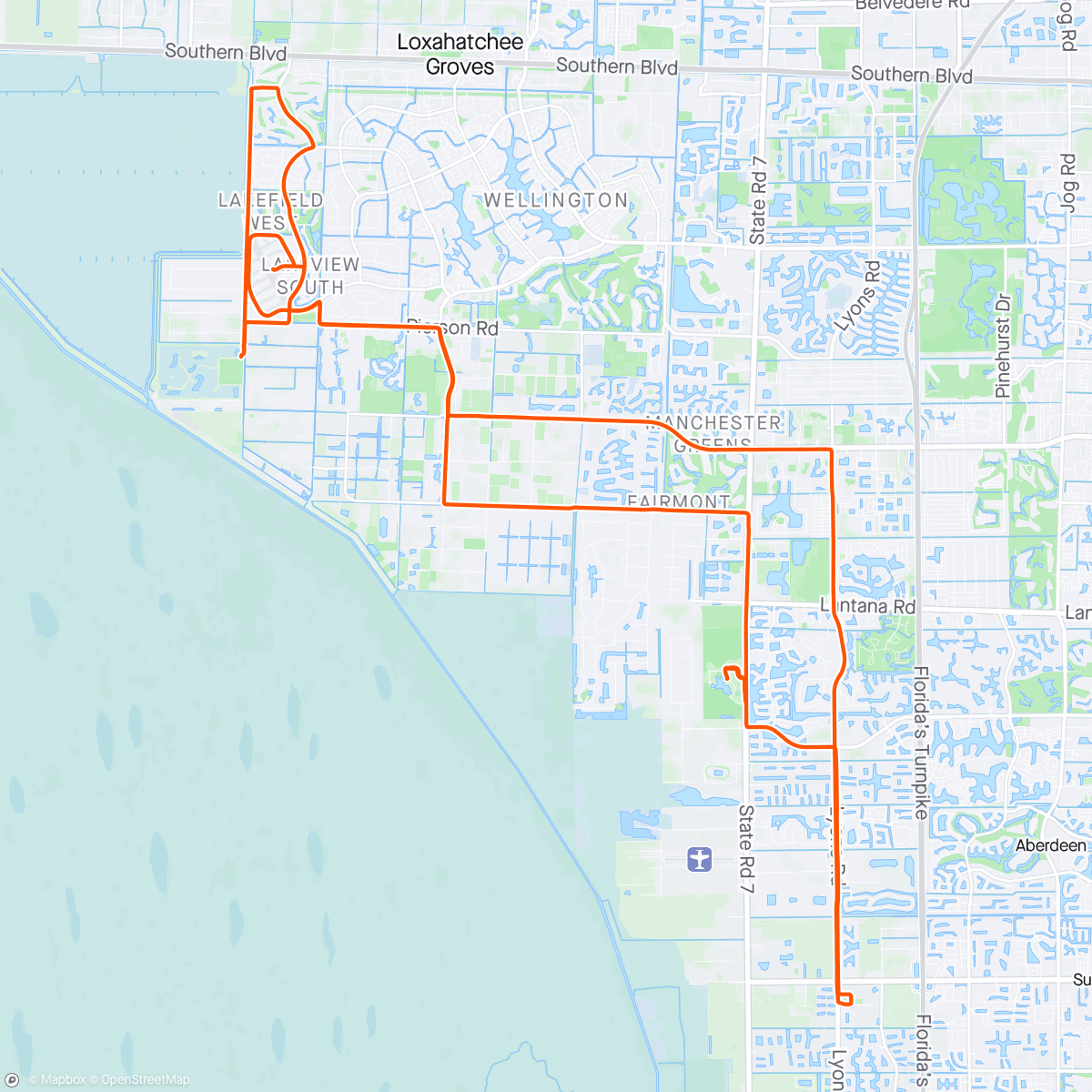 Карта физической активности (WAG/BRBC joint Memorial Day ride, with a stop at the South Florida National Cemetery)