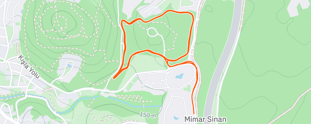 Map of the activity, Afternoon Run