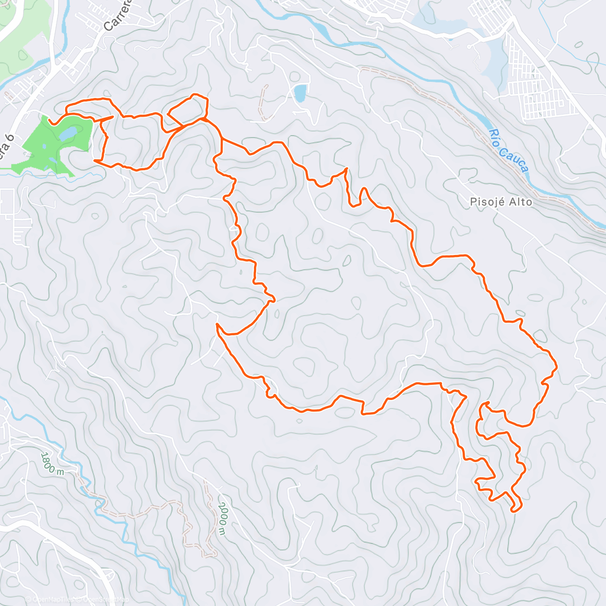 Map of the activity, Carrera de montaña matutina