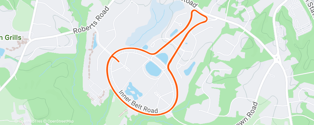 Map of the activity, Afternoon Run