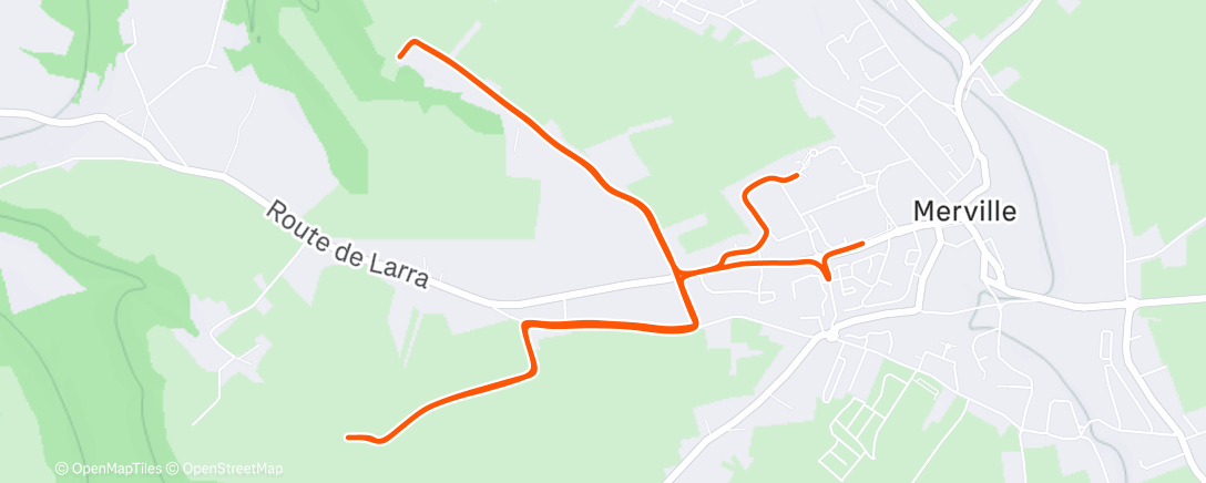 Map of the activity, Course à pied le matin