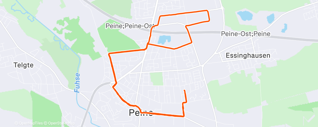 Map of the activity, Lauf am Abend