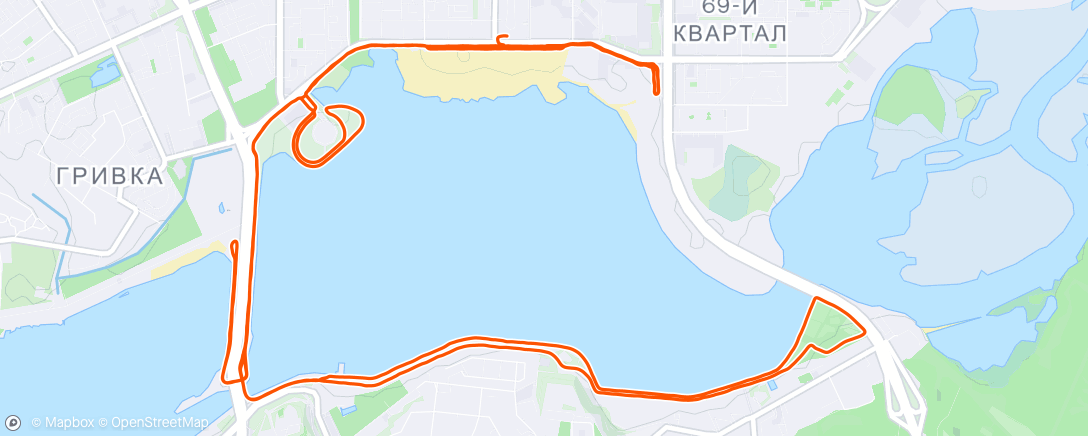 Map of the activity, Evening Run