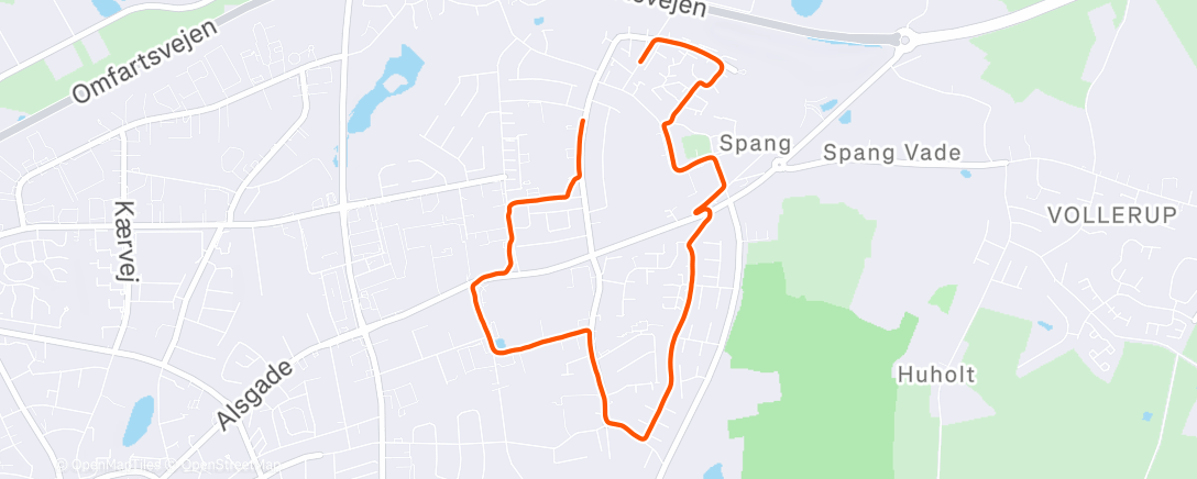 Map of the activity, Evening Run