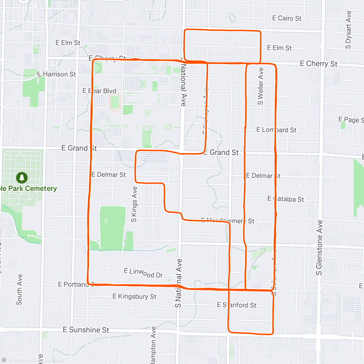 Map of the activity, Sunday Runday (long run edition)