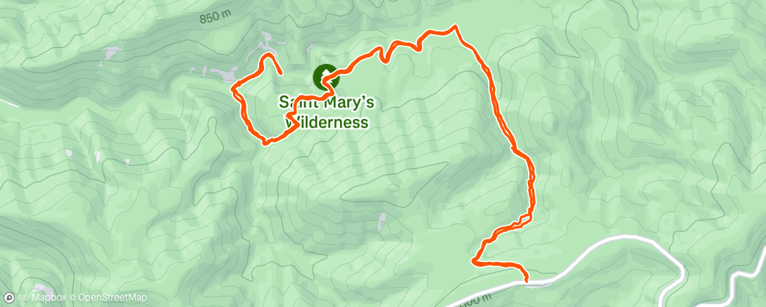 Map of the activity, Lunch Hike