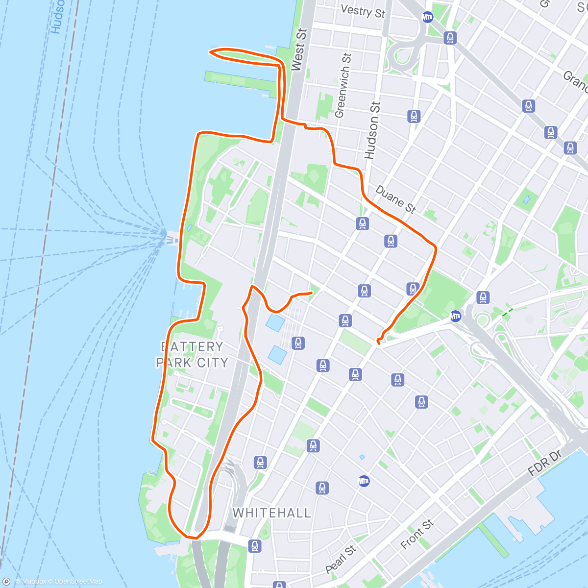 Map of the activity, Damp Battery Park Plodder