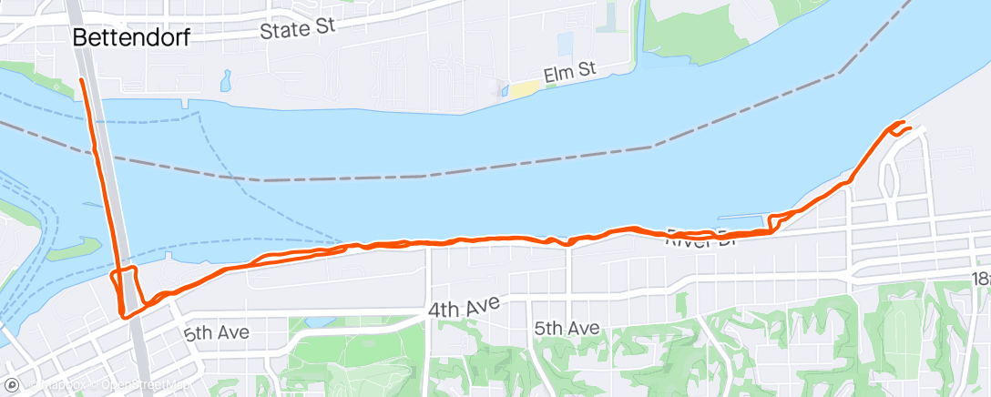 Карта физической активности (8.06mi Run)