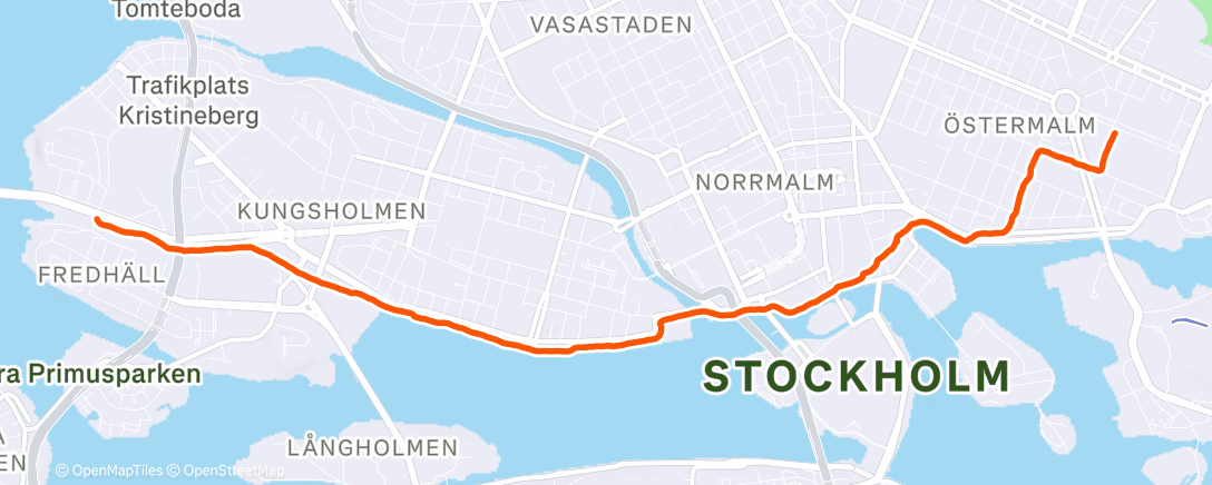 Map of the activity, Morning Run