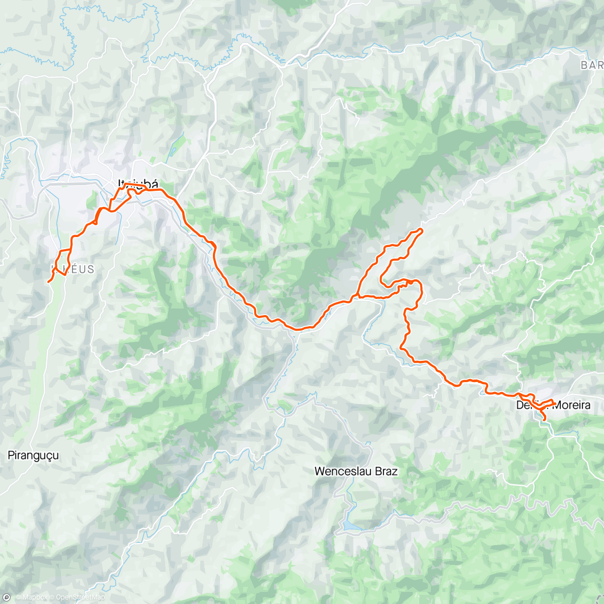 Map of the activity, Pedal de domingo