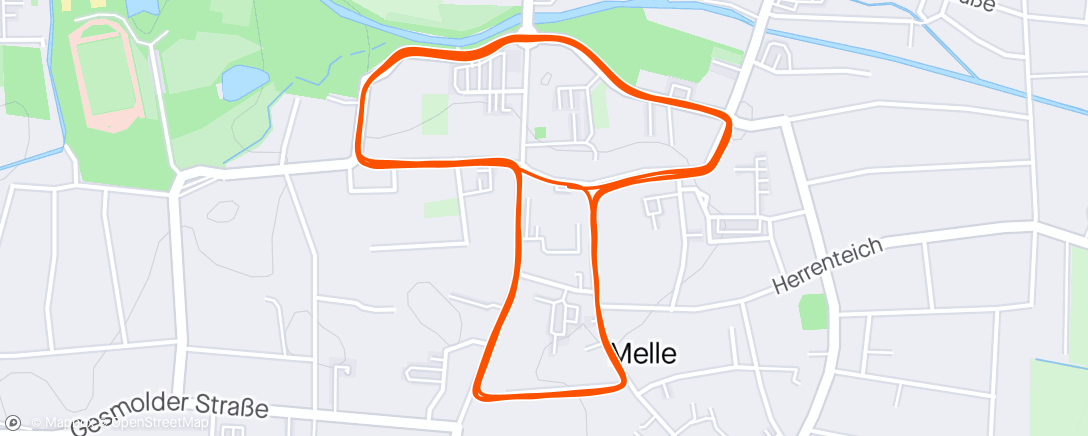 Map of the activity, Meller Stadtlauf 2024