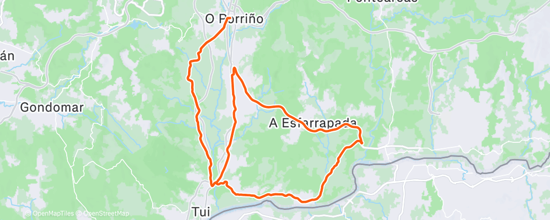 Map of the activity, Bicicleta por la tarde