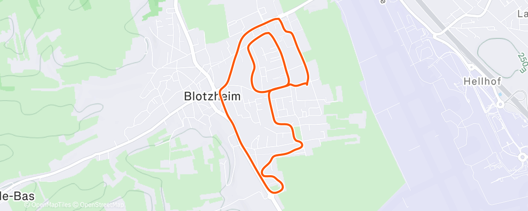 Map of the activity, Course à pied dans l'après-midi