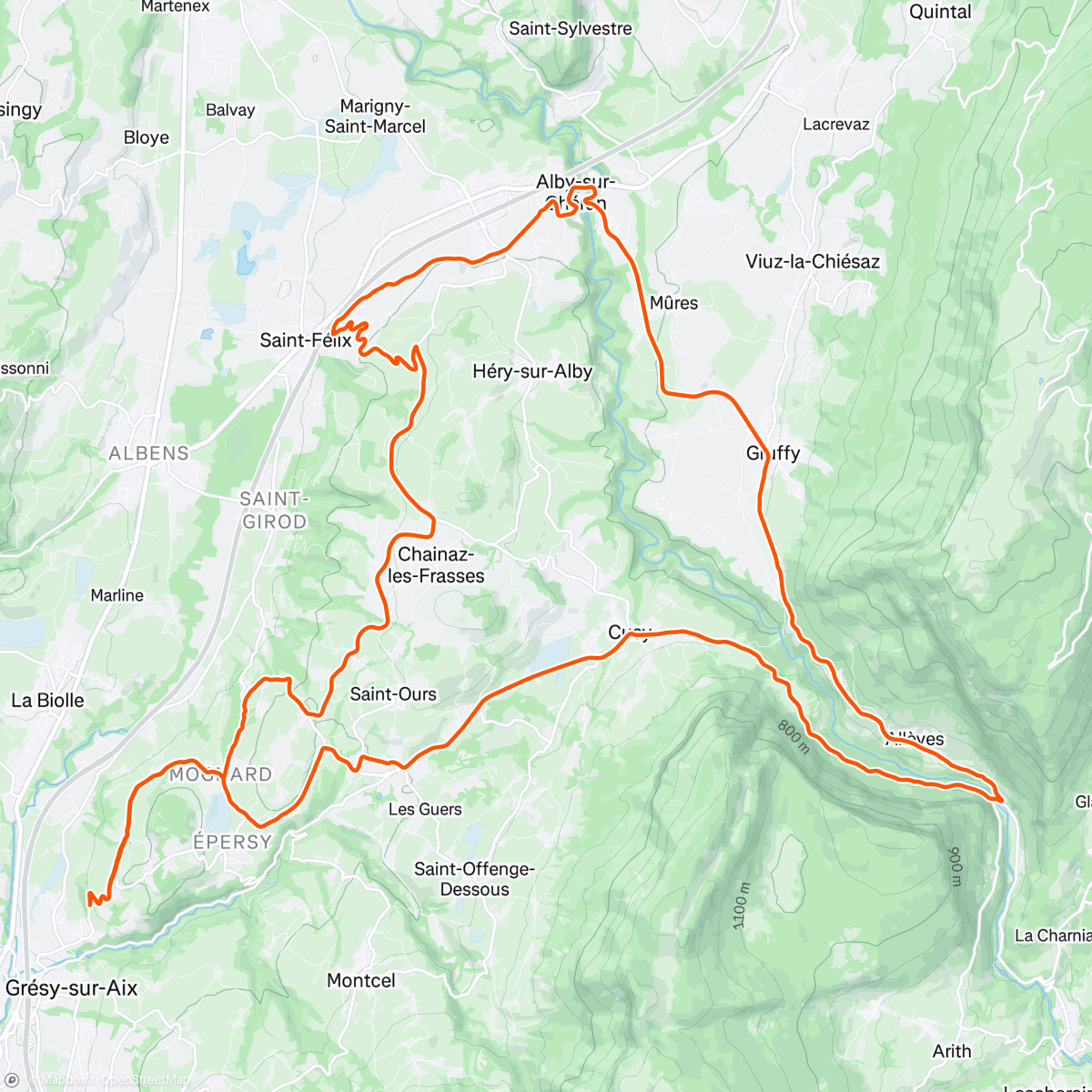 Map of the activity, Sortie vélo dans l'après-midi