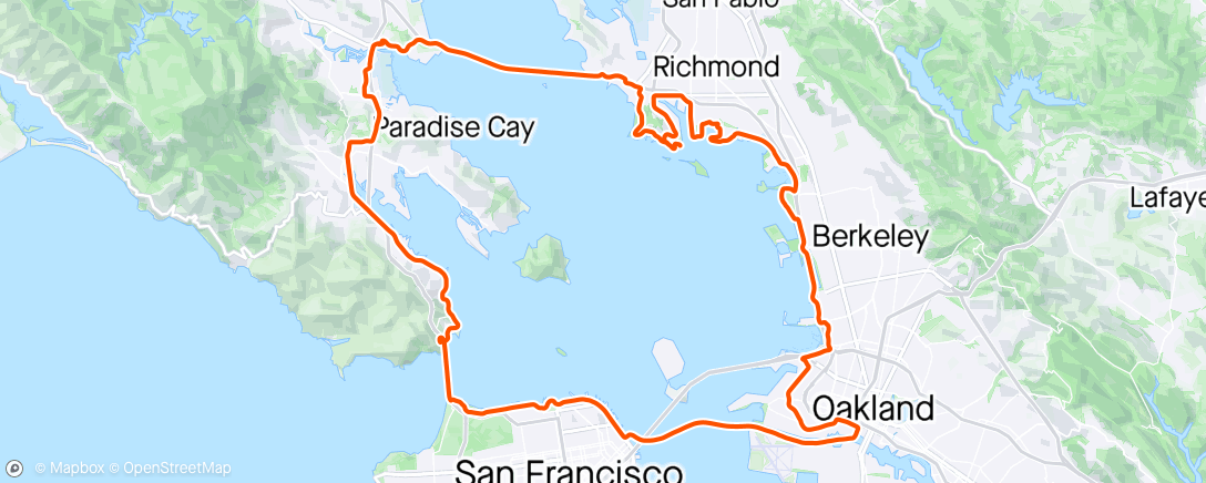 Map of the activity, All around the Bay 2 bridges and a ferry