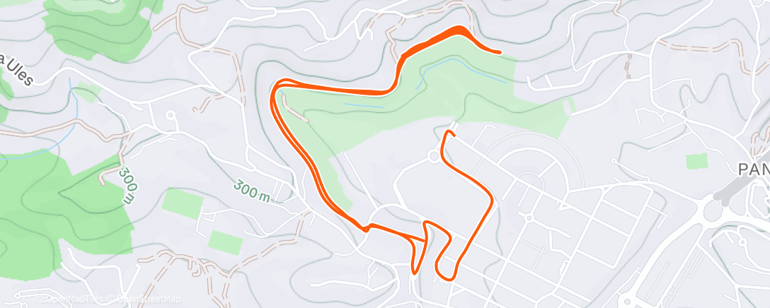 Map of the activity, Carrera de noche