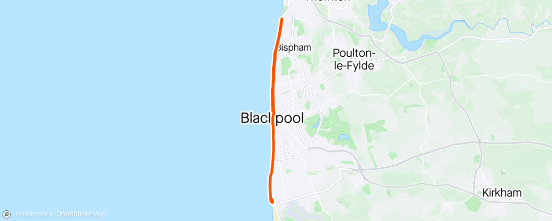 Map of the activity, Blackpool Marathon