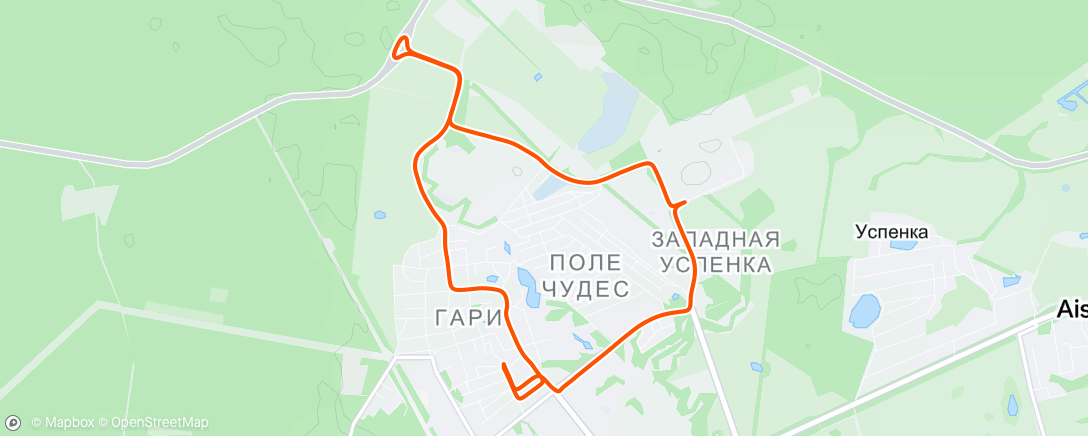 Map of the activity, Дневной забег