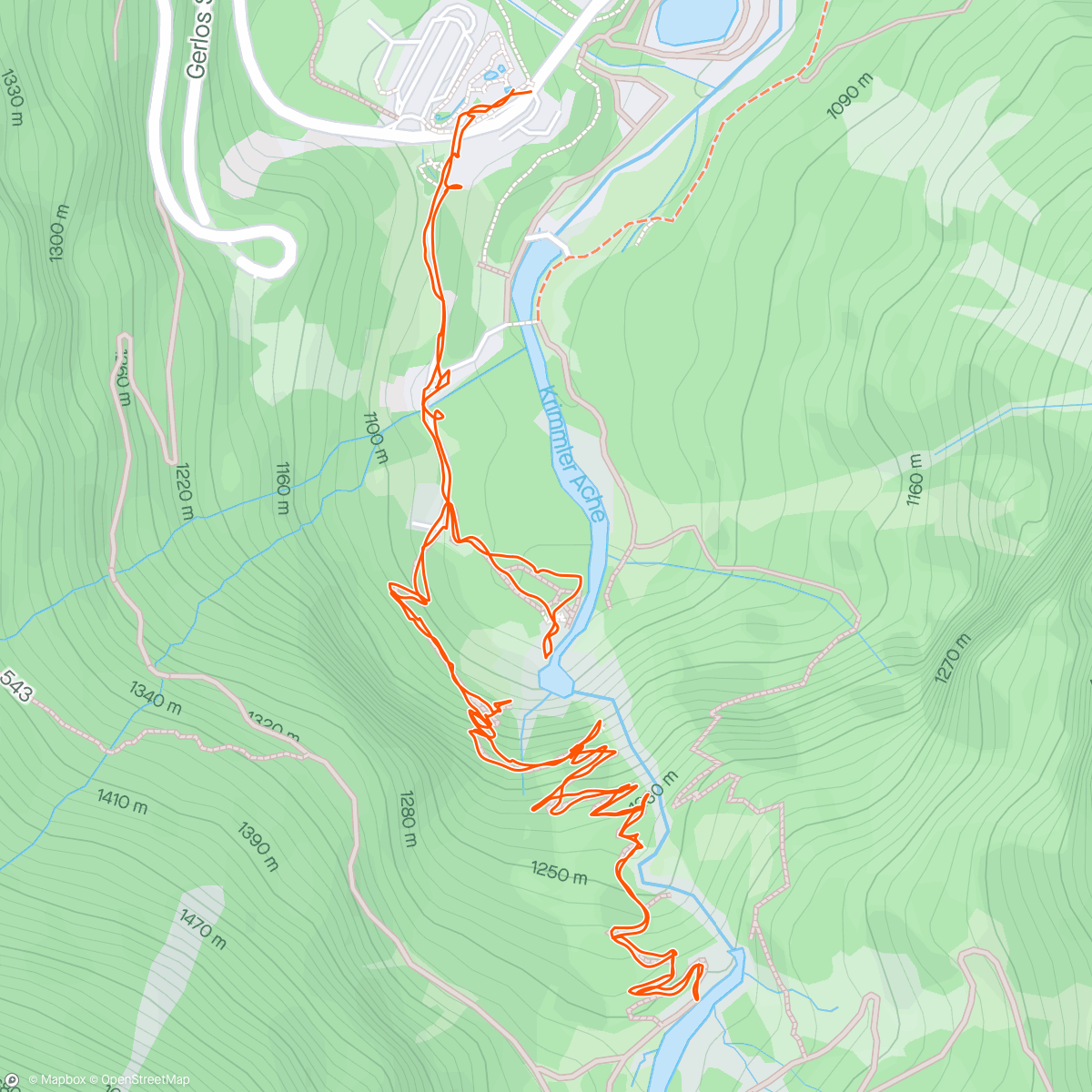 Map of the activity, Wanderung zu den Krimmler Wasserfällen