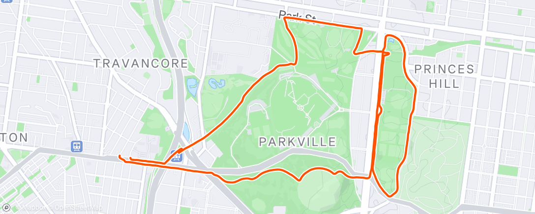 Map of the activity, Evening Run