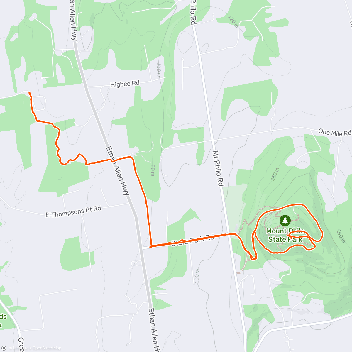 Map of the activity, Town Trail and Philo