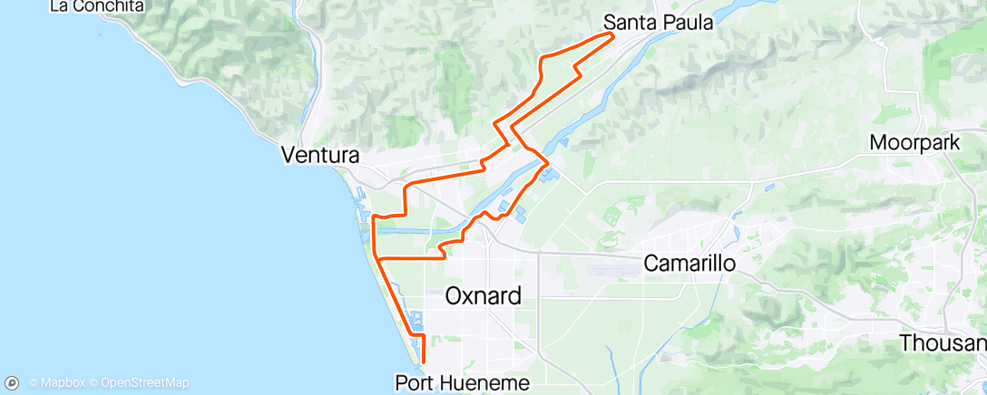 Map of the activity, First Ride Post January Total Shoulder Replacement