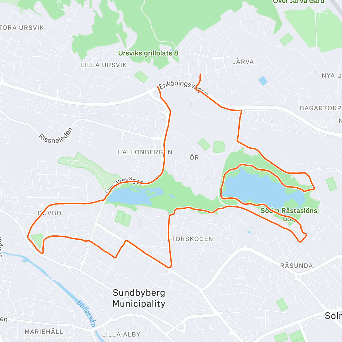 Map of the activity, Morning Run