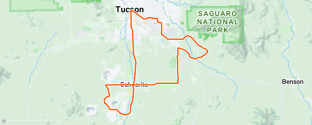 Map of the activity, El tour de Tucson 🤠