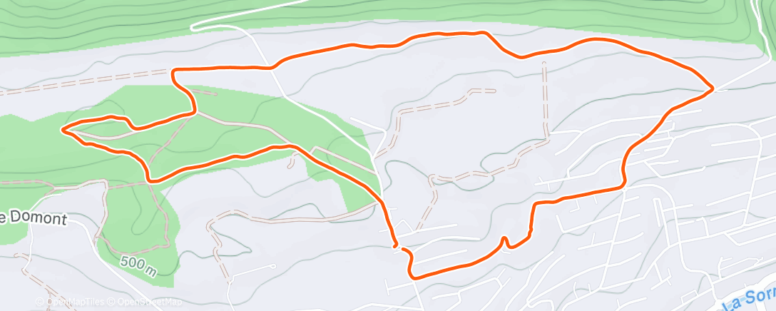 Map of the activity, Afternoon Run