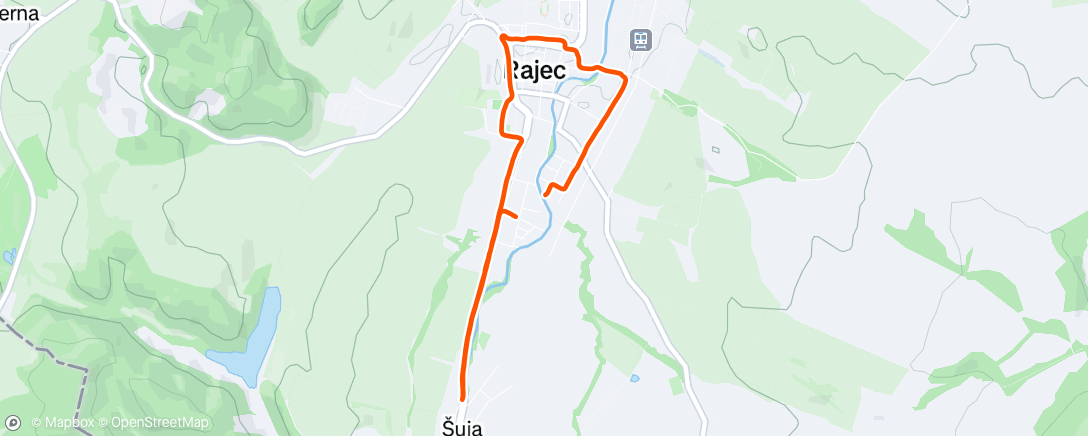 Map of the activity, Afternoon Run