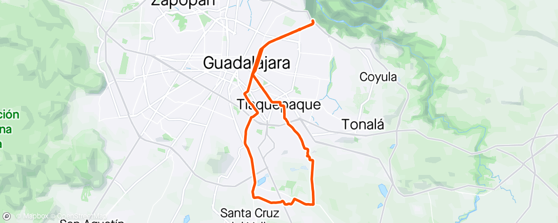 Mapa da atividade, Vuelta en bicicleta para grava matutina
