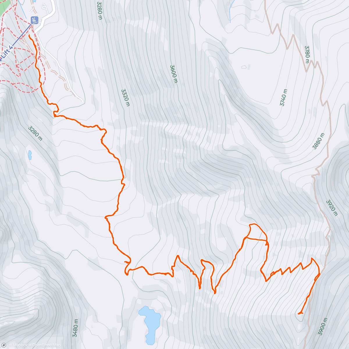 Map of the activity, Wheeler Peak summit trail 💪🏽