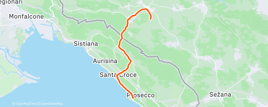 Map of the activity, Evening Ride