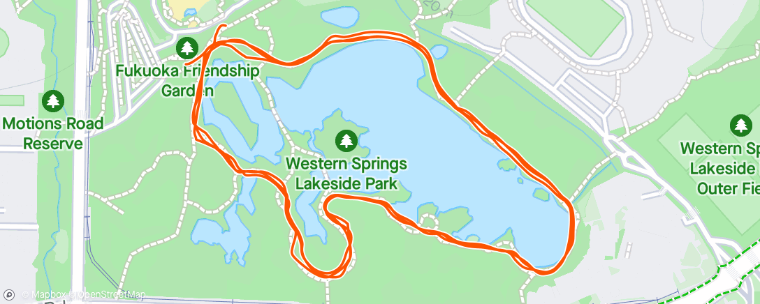 Mapa de la actividad (Western Springs Lakeside Parkrun Auckland)