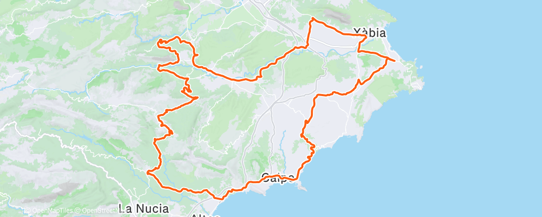 Map of the activity, Outdoor cycle