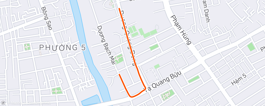 Map of the activity, Afternoon Run