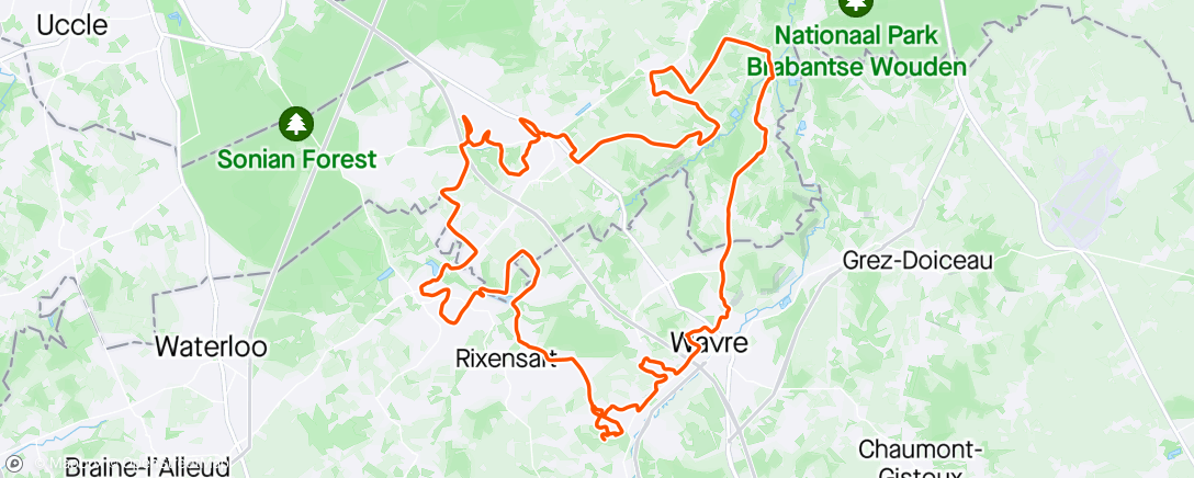 Map of the activity, Tour d’Overijse