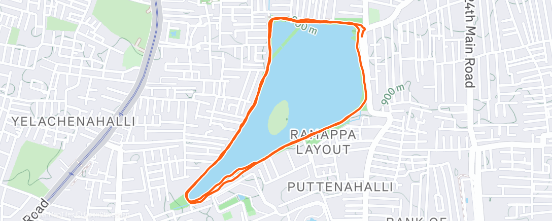 Map of the activity, Evening Run