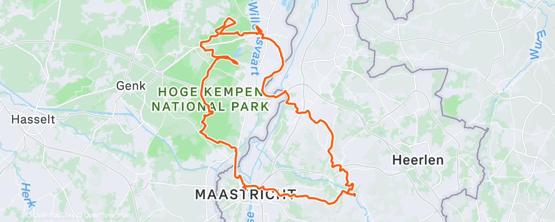 Map of the activity, HiRoads Sunny 2e Kerst toertocht