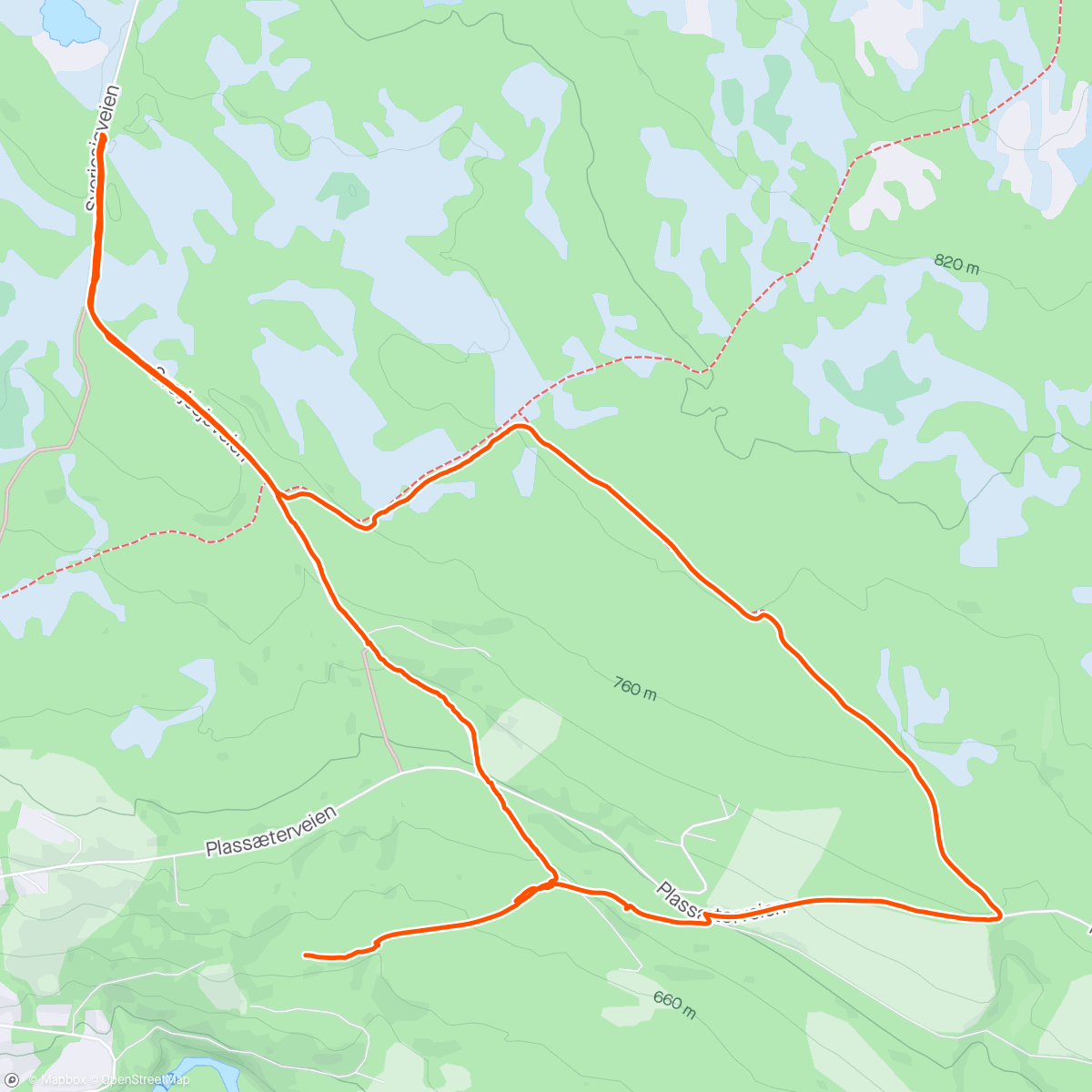 Map of the activity, Gjennomslag, gjennontråkk, gjennomført