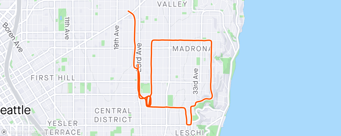 Map of the activity, Tuesday night strides