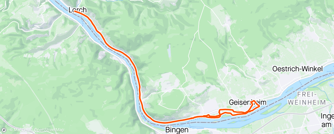 Mapa da atividade, Radfahrt am Abend