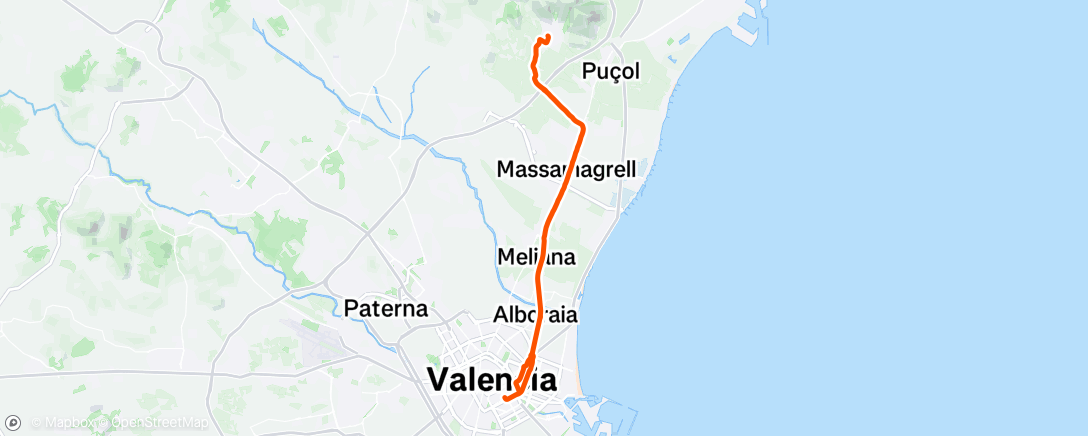Map of the activity, Evening Ride