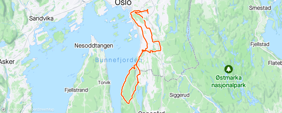 Map of the activity, Søndagstur Svartskog