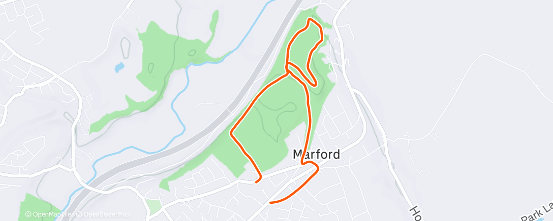 Map of the activity, Afternoon Run