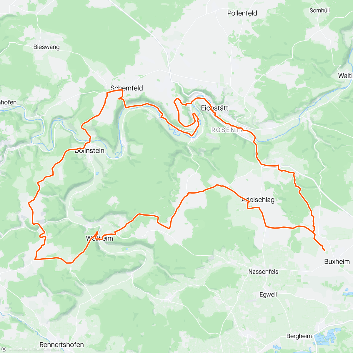 Mapa da atividade, Allroadbike Tour Altmühltal