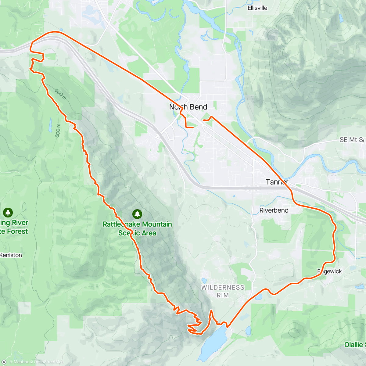 Map of the activity, Rattlesnake Loop