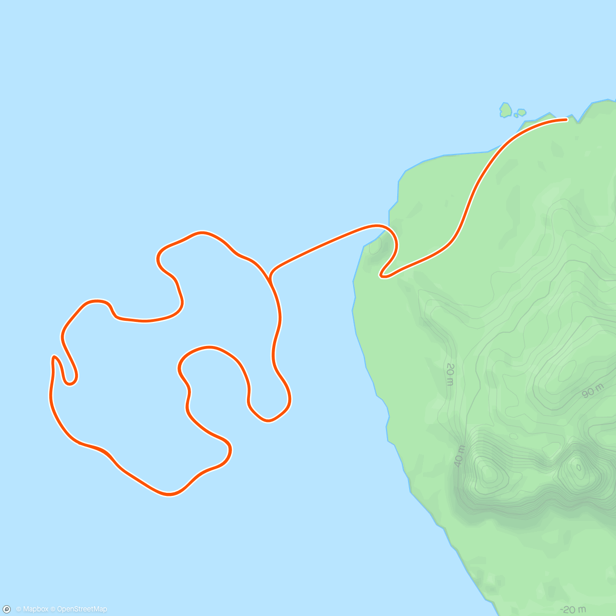 Карта физической активности (Zwift - Race: KISS Racing (B) on Volcano Circuit in Watopia)